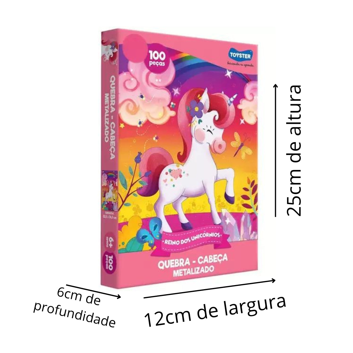 Reino Dos Unicórnios Quebra-Cabeça Metalizado - 100 peças - Toyster Brinquedos Reino Dos Unicórnios Quebra-Cabeça Metalizado - 100 peças - Toyster Brinquedos